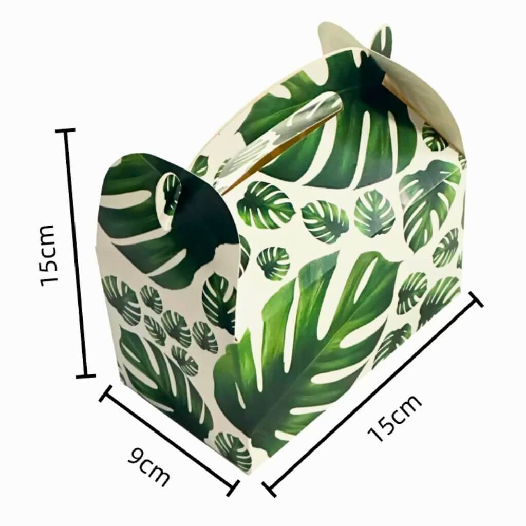 Monstera Gable Treat Boxes 6pk party favours gift bags