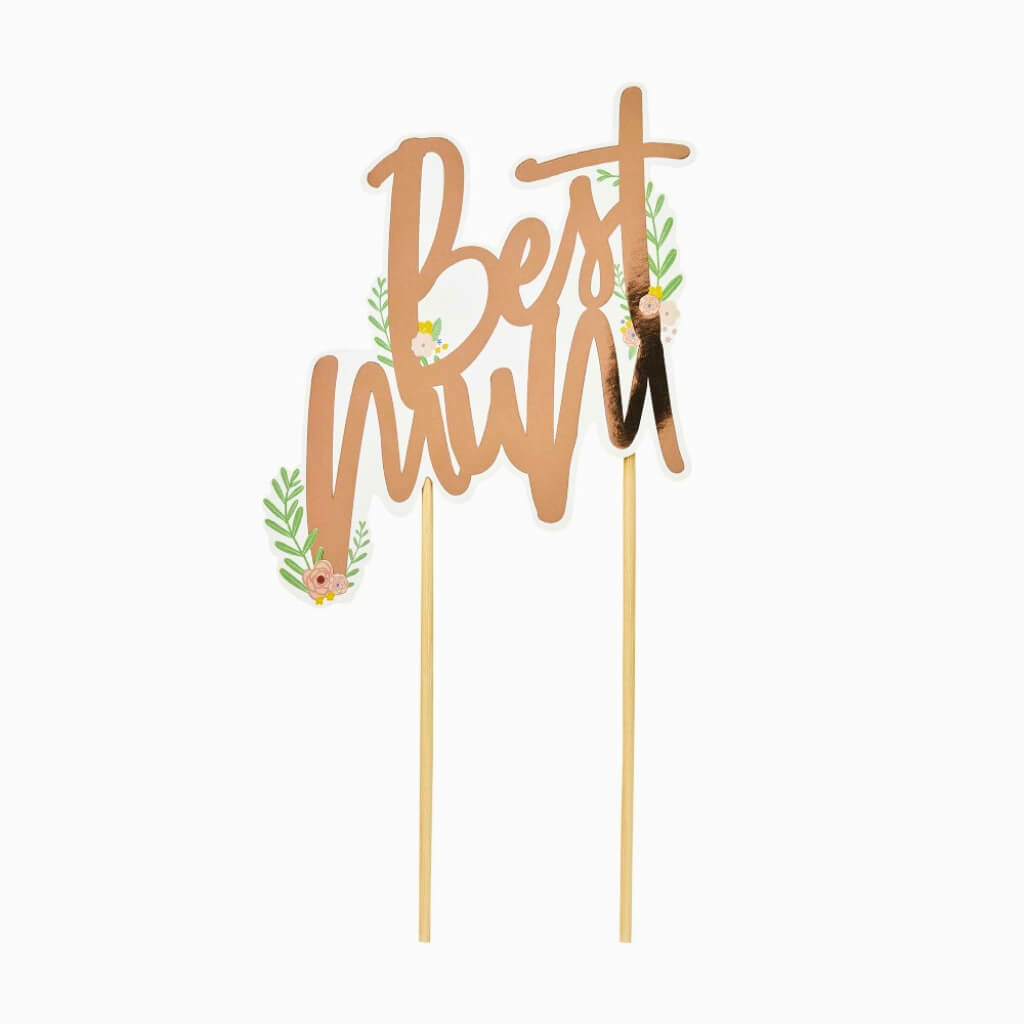 Floral Best Mum cake topper for special mum celebrations