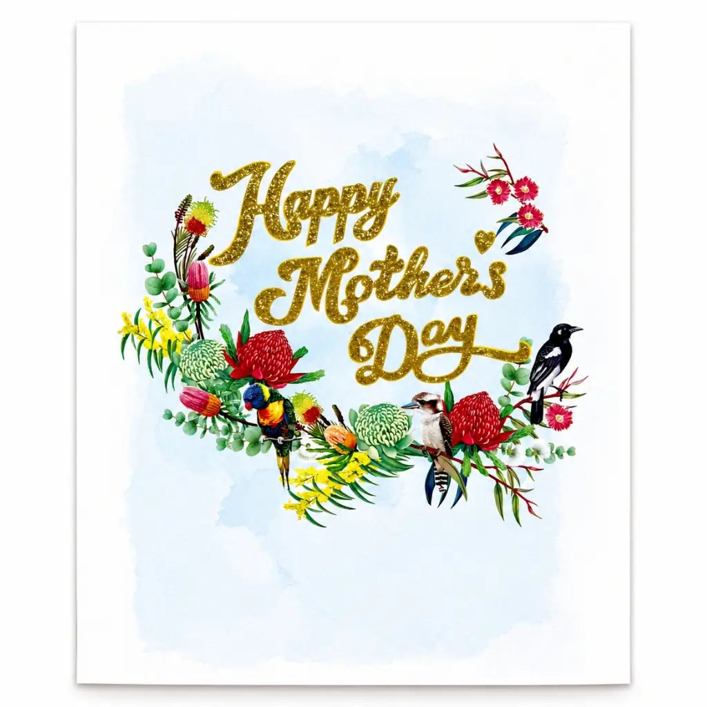 3D pop up card native garden Australia for Mum cover