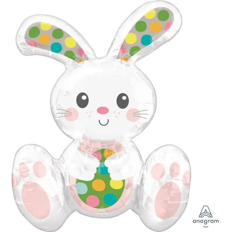 Multi Balloon Sitting Easter Bunny Foil Balloon