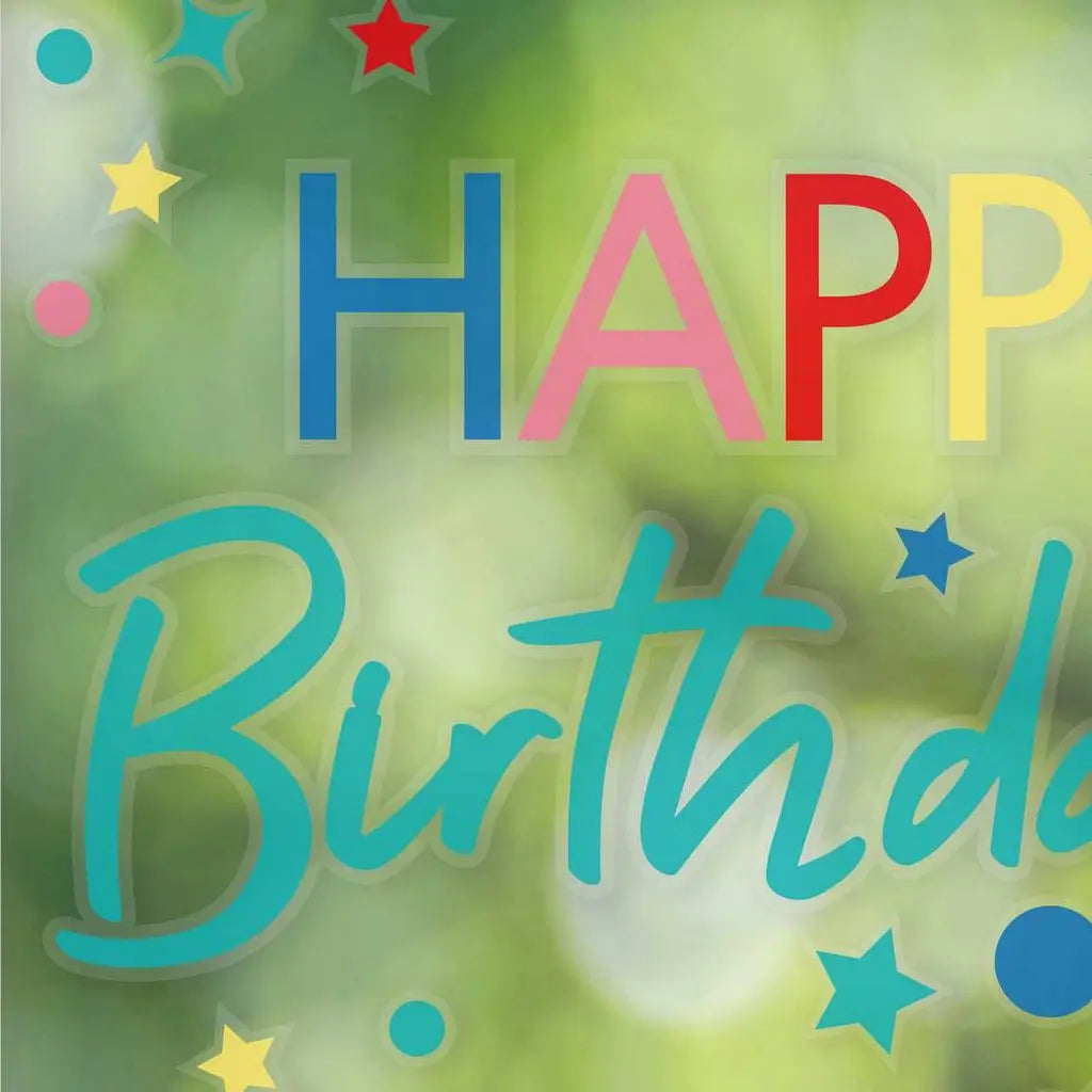 Rainbow Happy Birthday Window Sticker