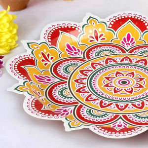 Multicoloured Diwali Paper Plates 8pk