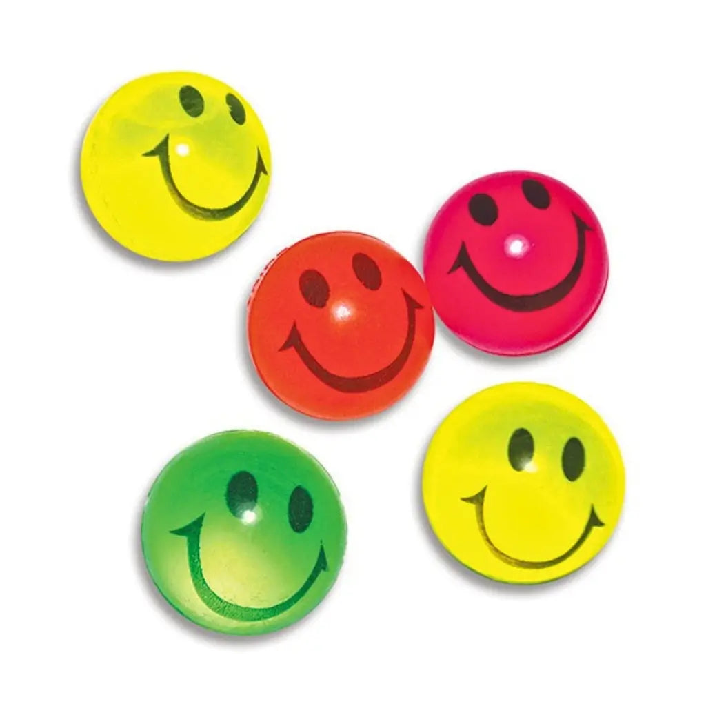 Mini 2cm smiley bouncing balls for children’s party favours