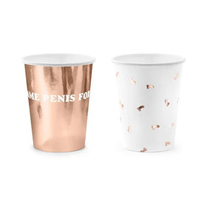 Same Penis Forever rose gold hen party paper cups 220ml