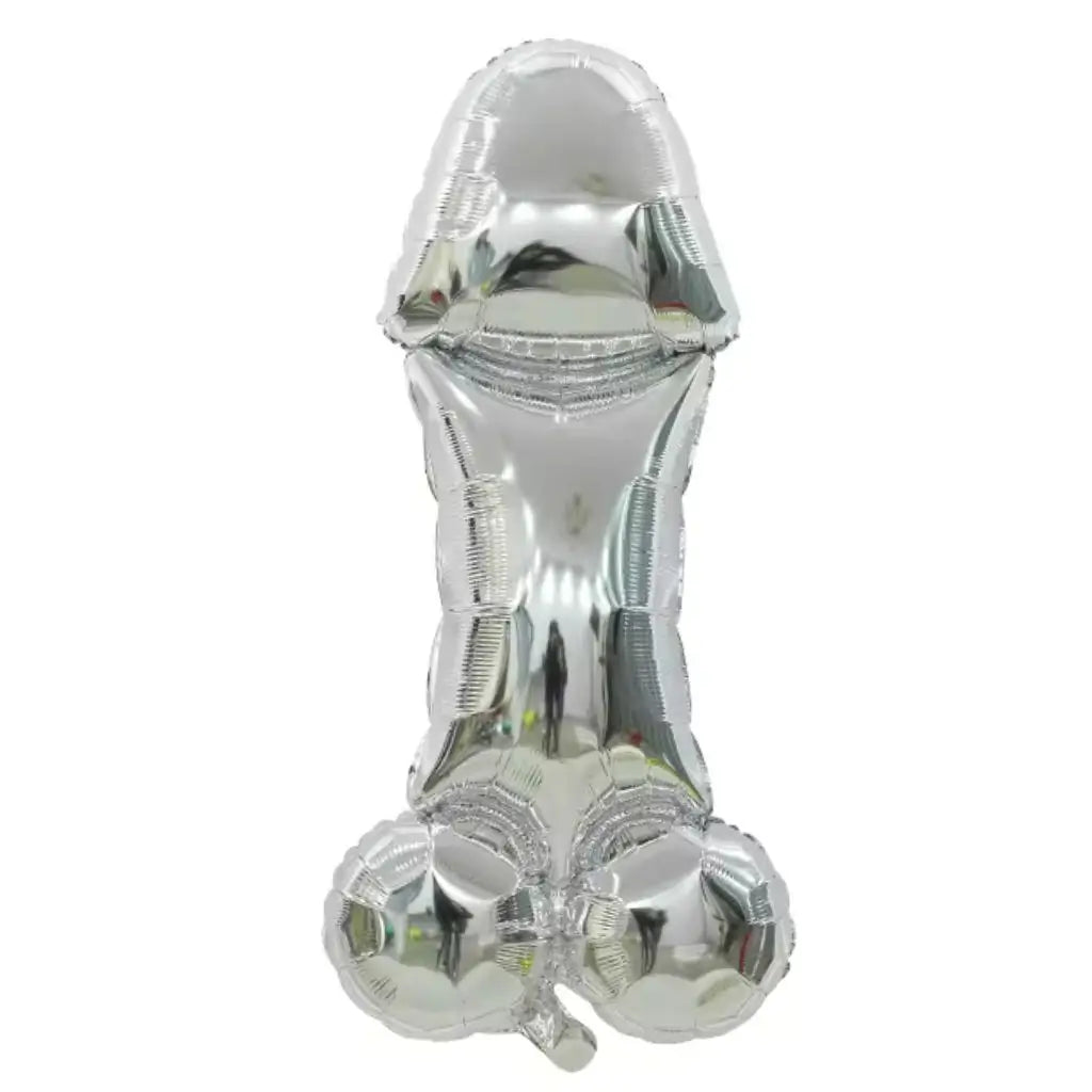 Naughty Jumbo Silver Penis Foil Balloon