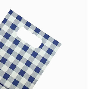 Navy Blue Gingham Paper Bags 6pk