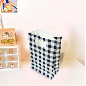 Navy Blue Gingham Paper Bags 6pk