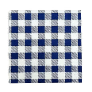 Navy Blue Gingham Lunch Paper Napkins 25pk