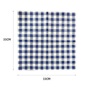 Navy Blue Gingham Lunch Paper Napkins 25pk