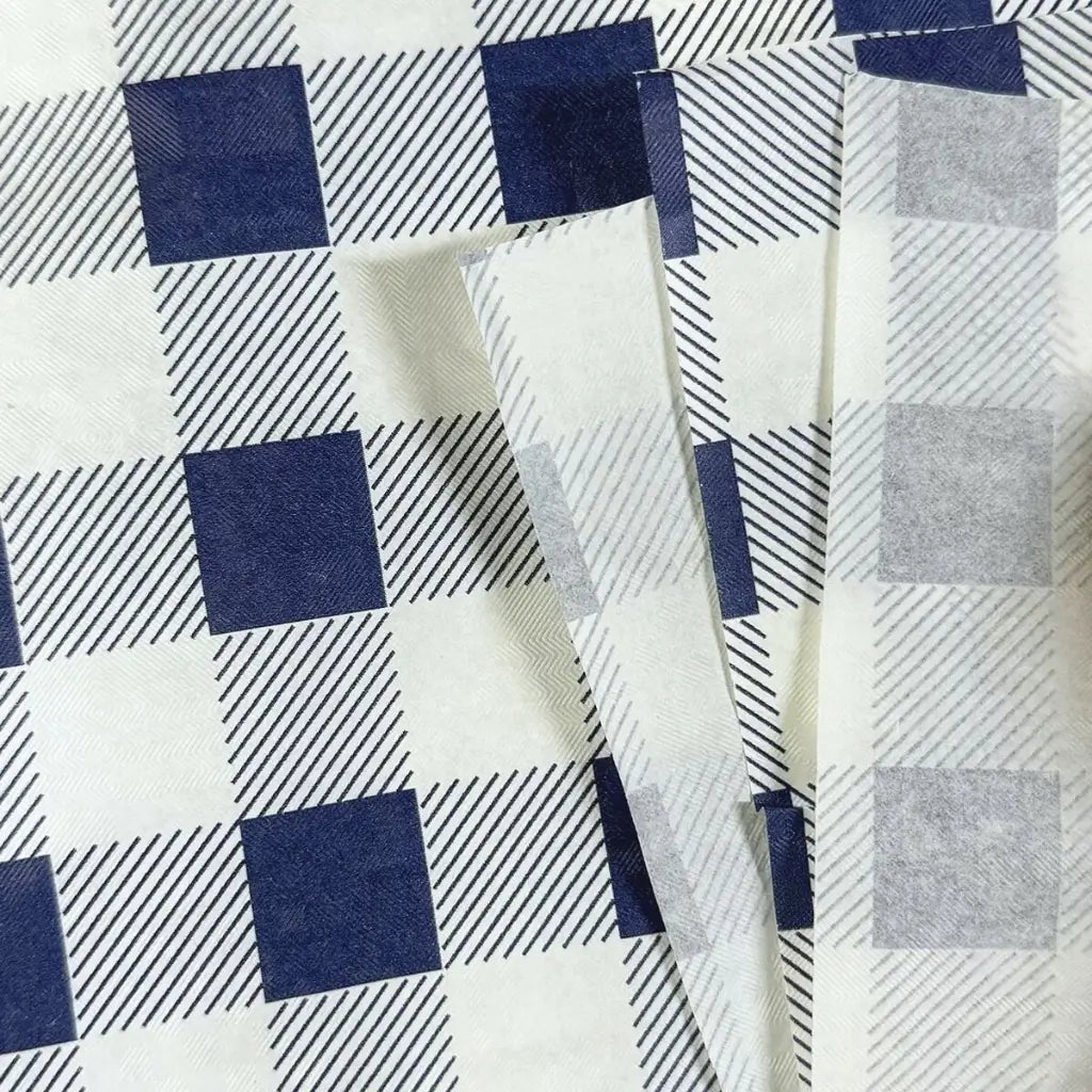Navy Blue Gingham Lunch Paper Napkins 25pk