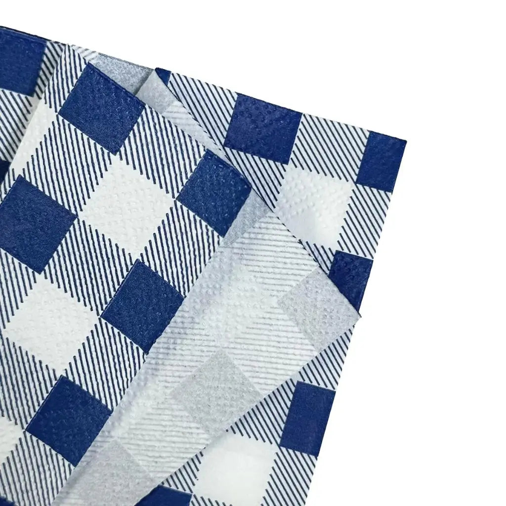 Navy Blue Gingham Paper Tablecover