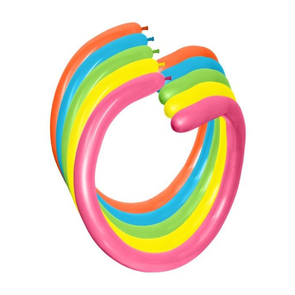 Neon Assorted Modelling Long Latex Balloons 10pk