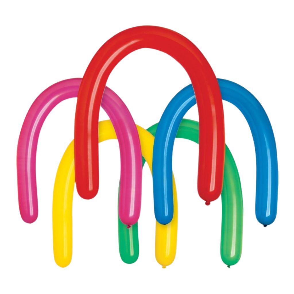 Neon Assorted Modelling Long Latex Balloons 10pk