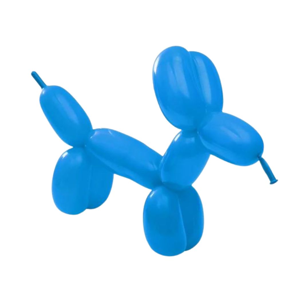 Neon Blue Modelling Long Latex Balloons 10pk