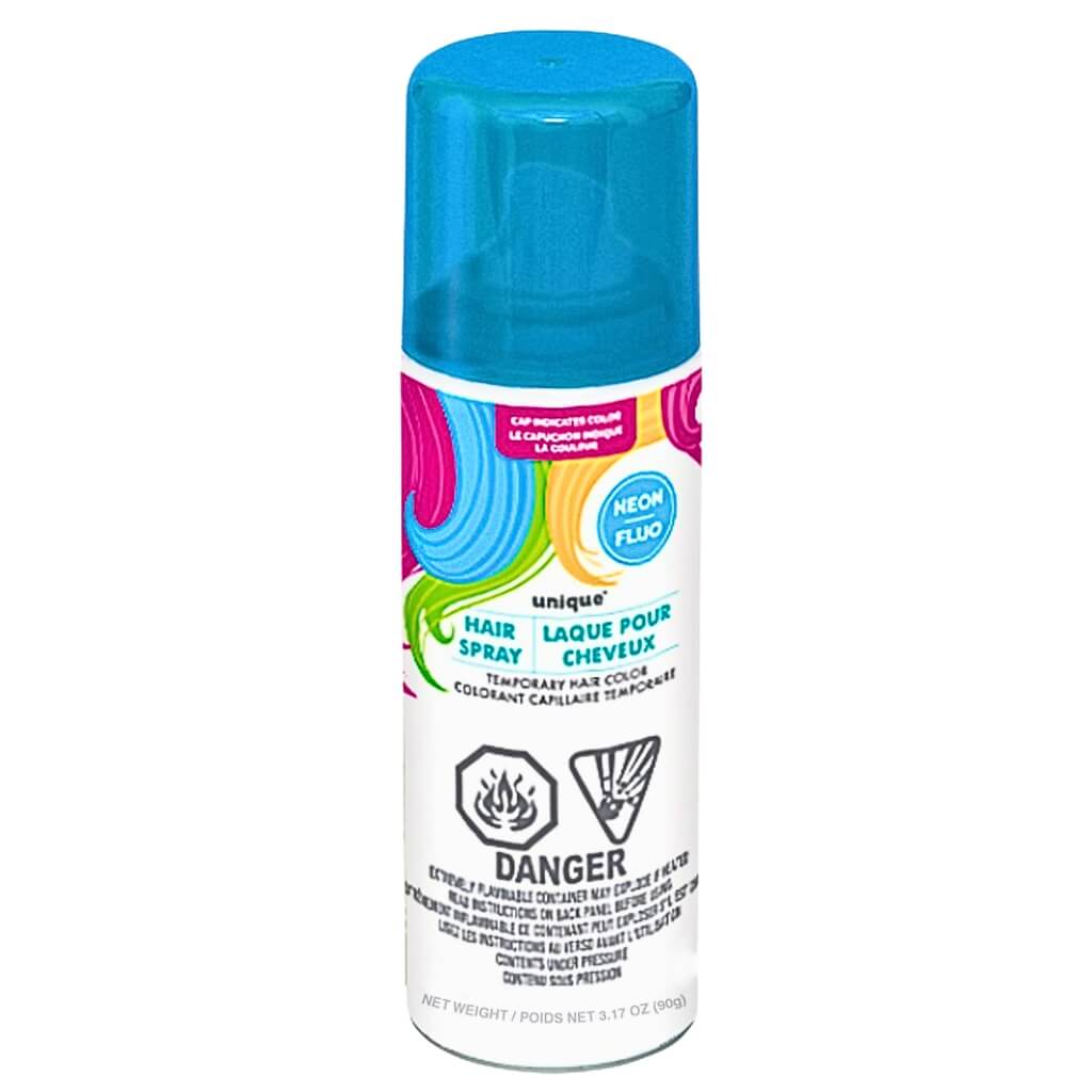Neon Blue Hair Spray for costume parties and festivals
