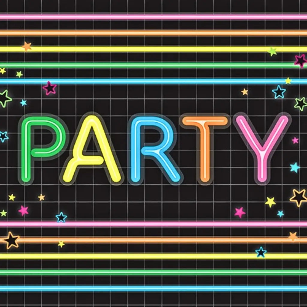 Neon party napkins colourful design