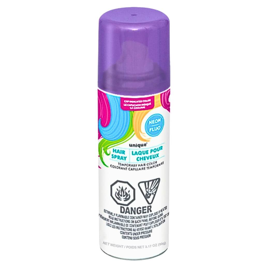 Neon purple Hair Spray for costume parties and festivals