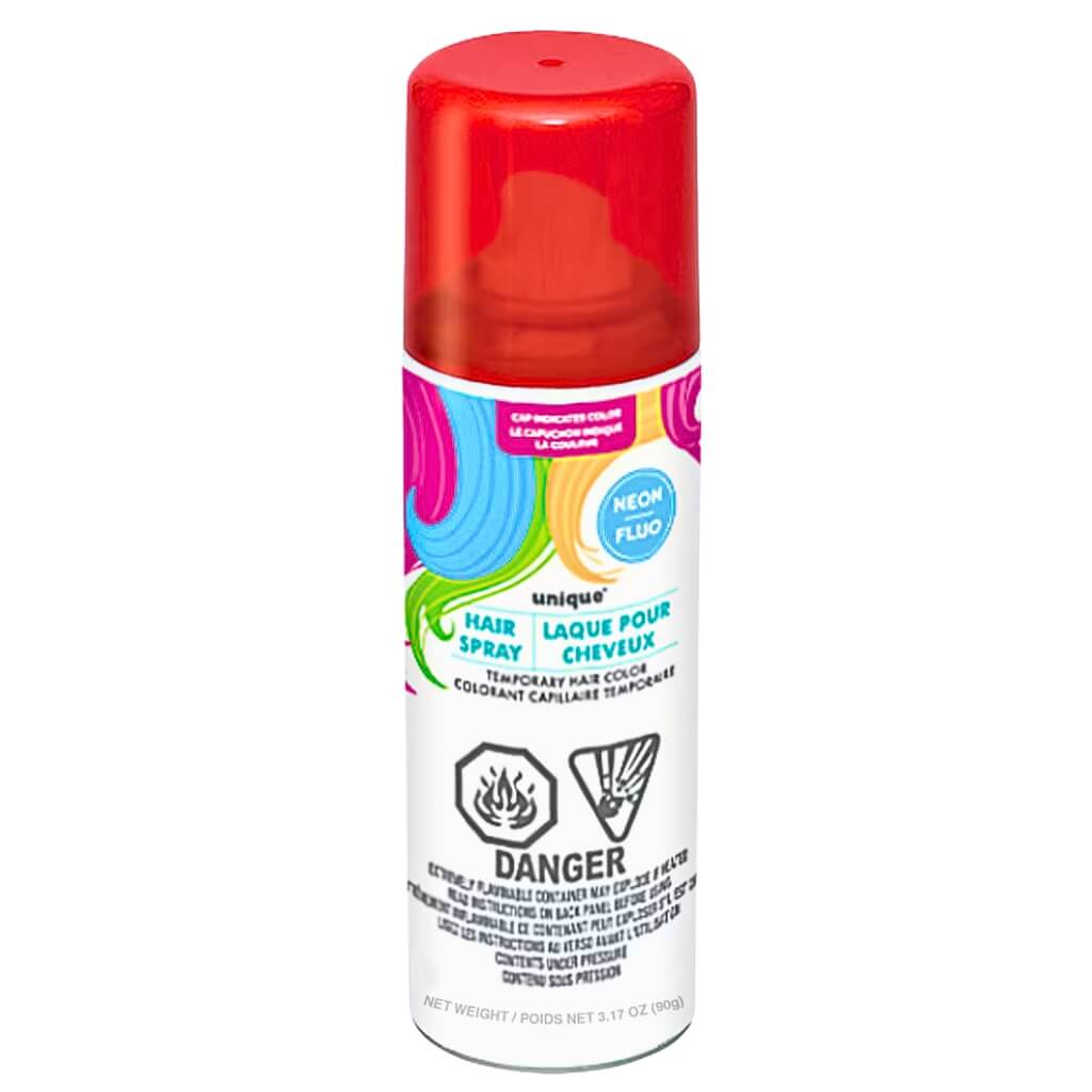 Neon Ruby Red Temporary Hair Color Spray – Wash Out Hair Dye for Parties and Costumes