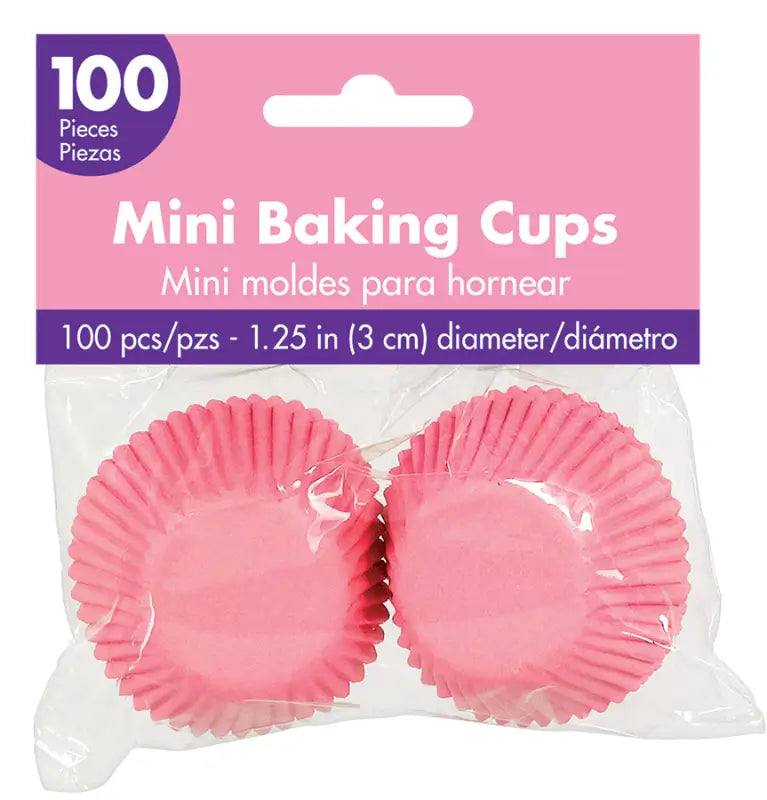 Mini Cupcake Baking Cups 100pk - New Pink