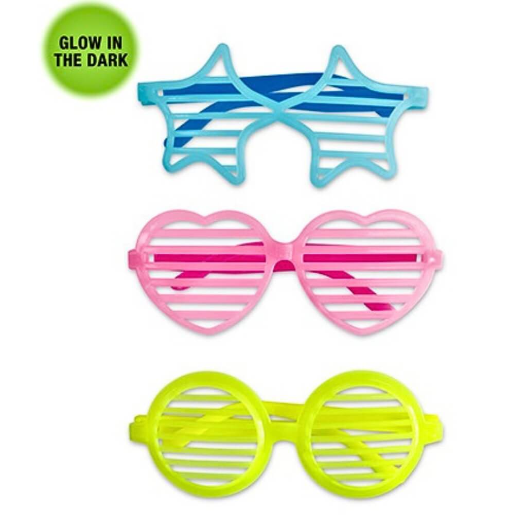 Novelty glow glasses 5 pack assorted