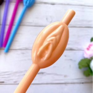 Nude Naughty Bachelor Party Pussy Straws 10pk