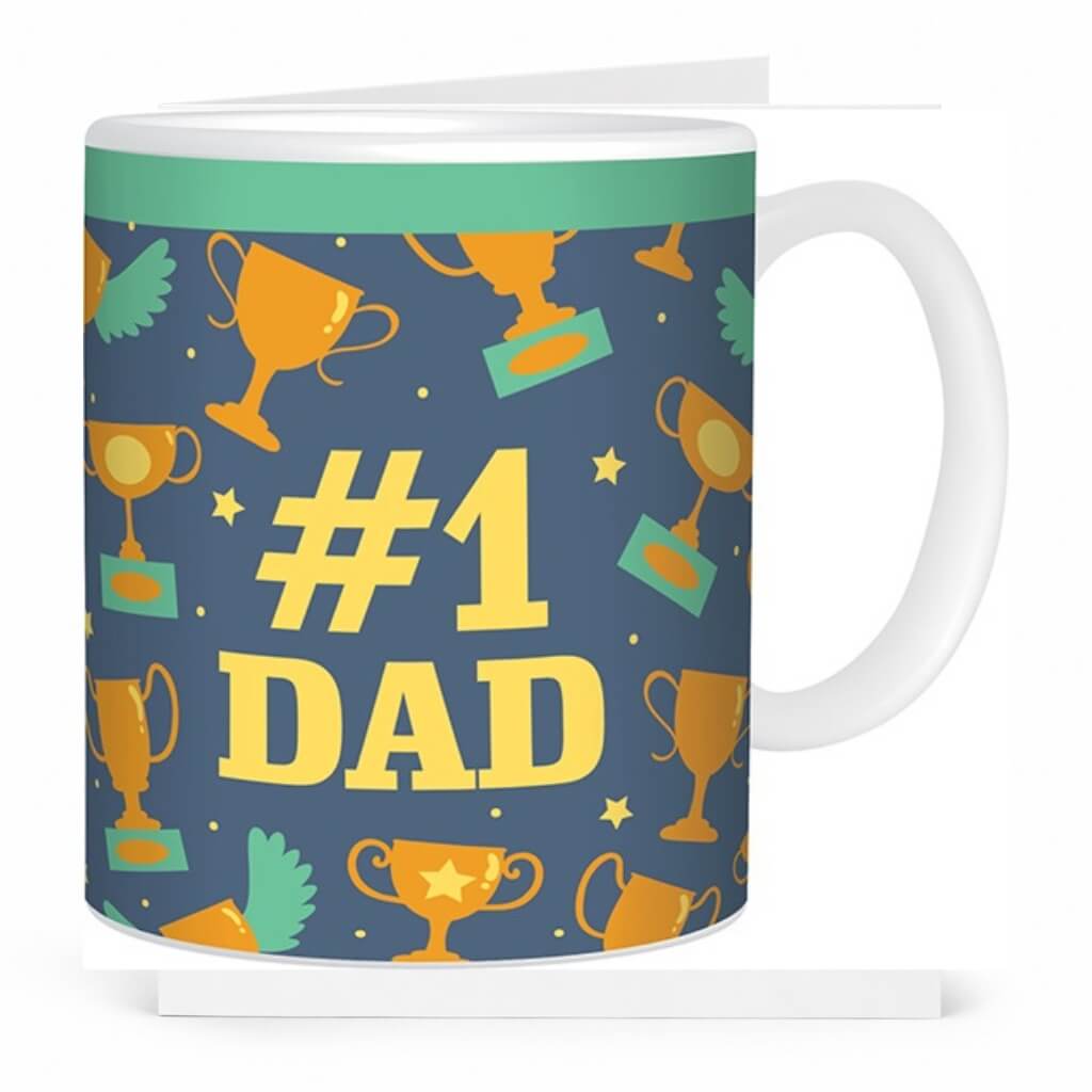 1 Dad Trophy Coffee Mug Father's Day Gift for Dad Best Dad Award