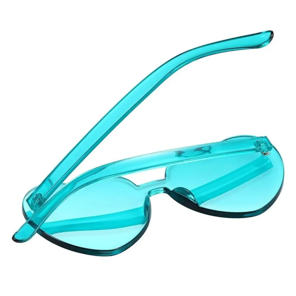 Ocean Blue Love Heart Party Sunglasses