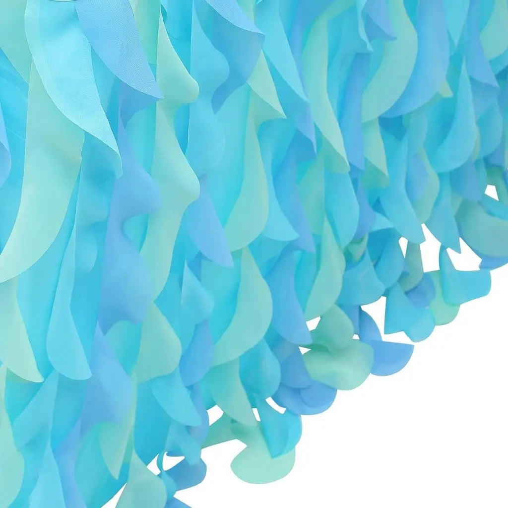 Ocean Themed Curly Fabric Table Skirt