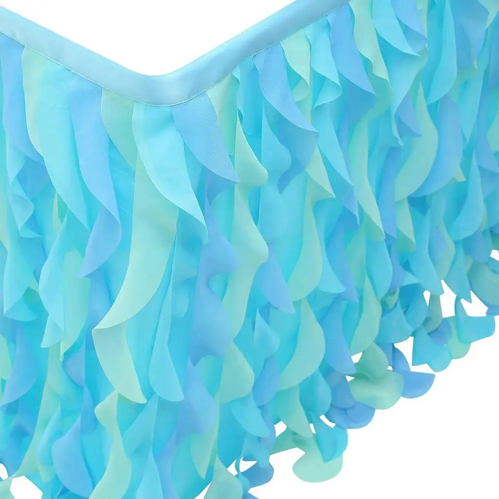 Ocean Themed Curly Tulle Table Skirt Baby Shower Birthday Decorations