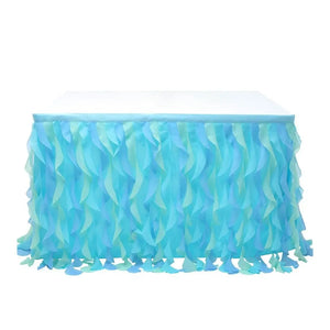 Ocean Themed Curly Fabric Table Skirt
