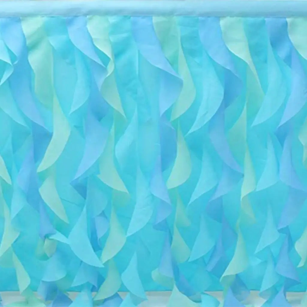 Ocean Themed Curly Fabric Table Skirt