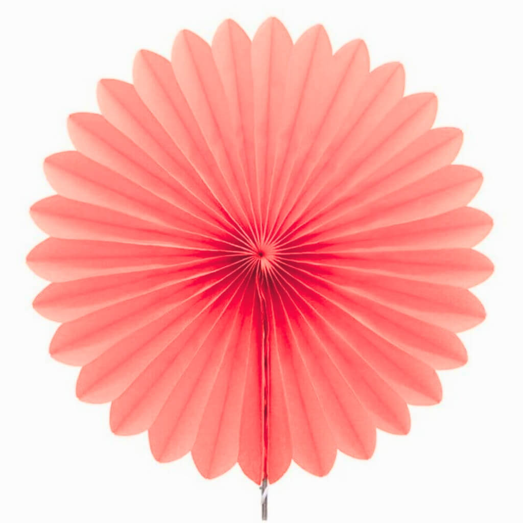 Coral paper fan