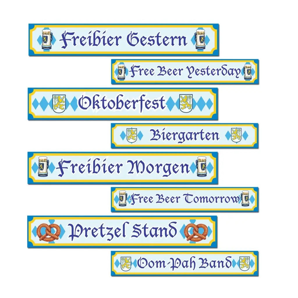 Pack of 4 Oktoberfest Sign Cutouts.