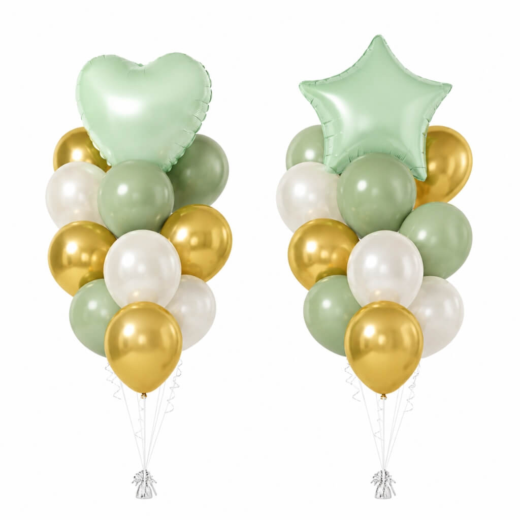 Luxe balloon decoration set olive green for botanical birthday party