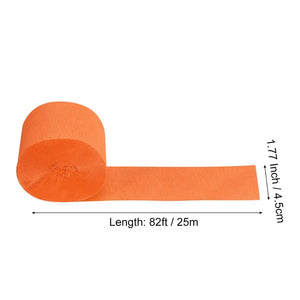 Orange Crepe Paper Streamer Roll 25m