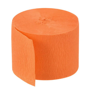 Orange Crepe Paper Streamer Roll 25m