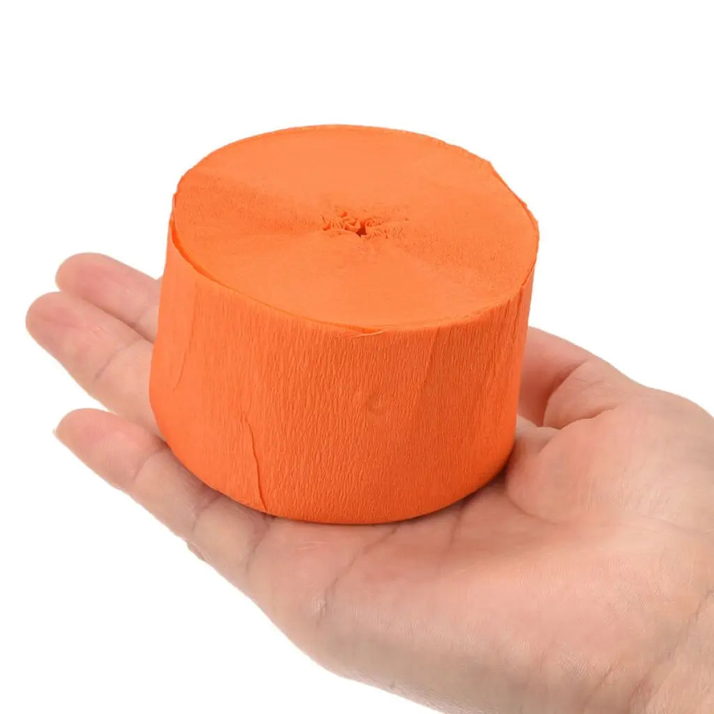 Orange Crepe Paper Streamer Roll 25m