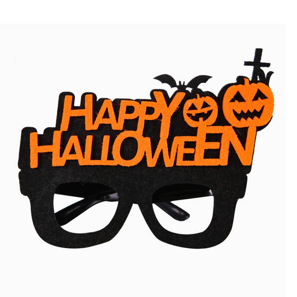 Happy Halloween Pumpkin Paper Glasses Costume & Festive Eyewear Accessories.