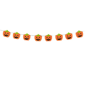 Orange Lauging Pumpkin Halloween Felt Banner