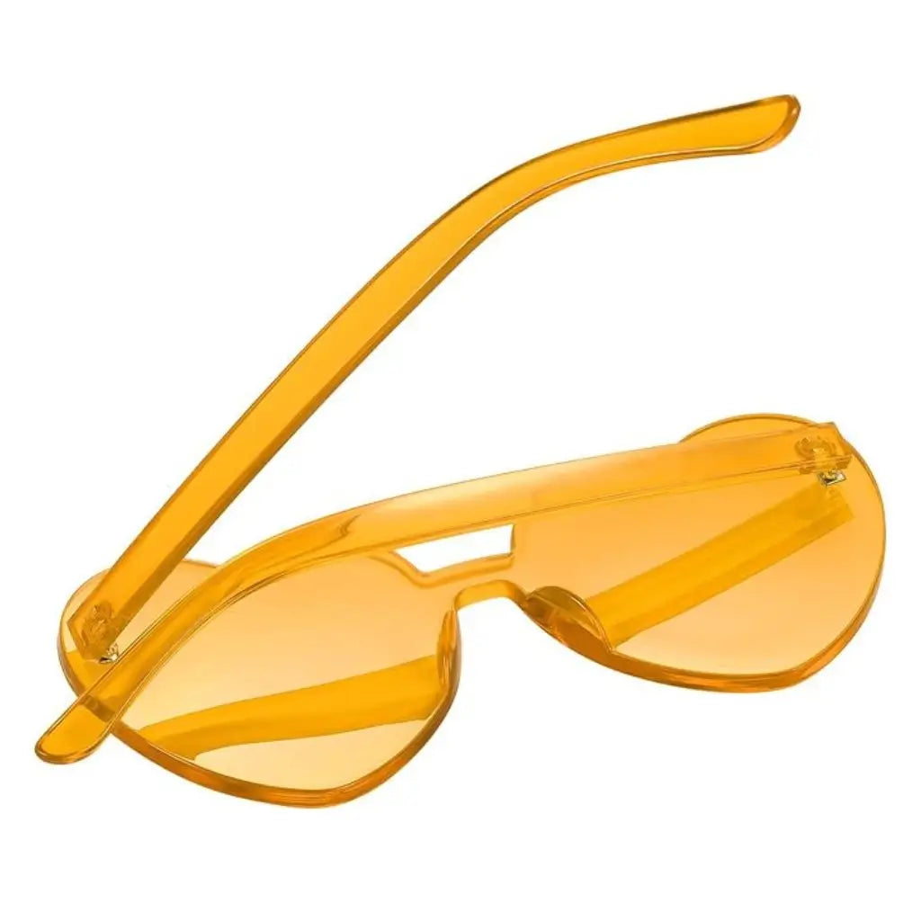 Orange Love Heart Party Sunglasses