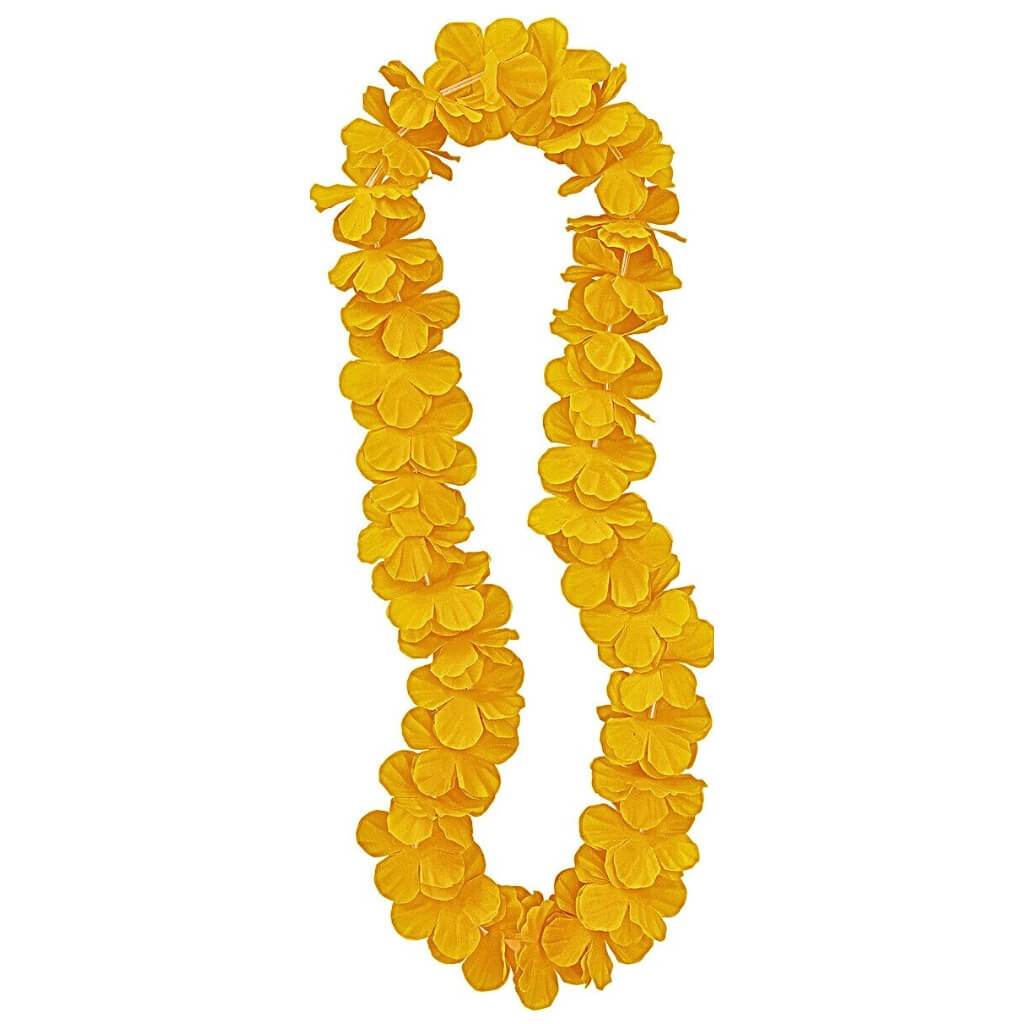 Orange Hawaiian flower lei necklace