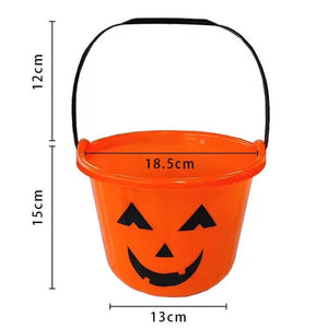 Orange Halloween Pumpkin Trick or Treat Candy Bucket