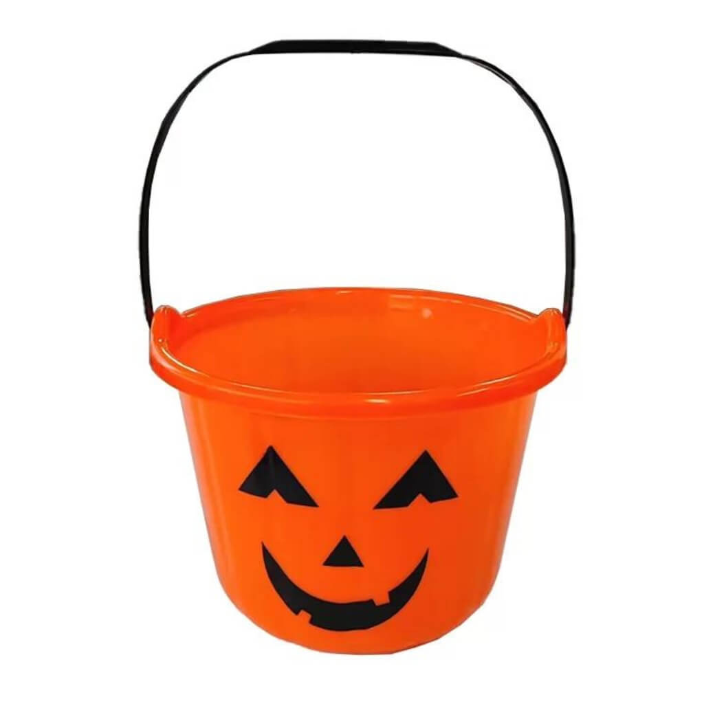 Orange Halloween Pumpkin Trick or Treat Candy Bucket