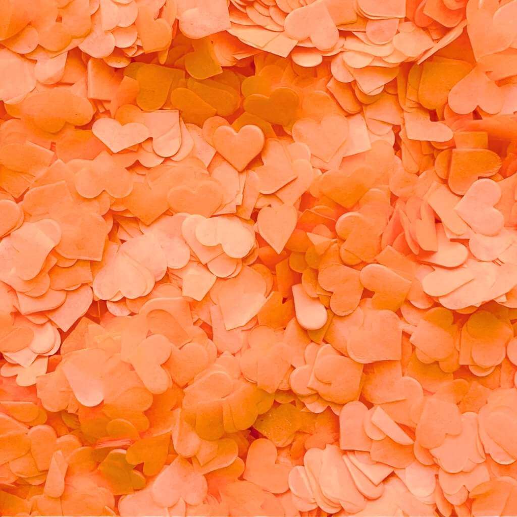 20g Heart Shaped Tissue Paper Confetti Wedding Table Scatters Orange