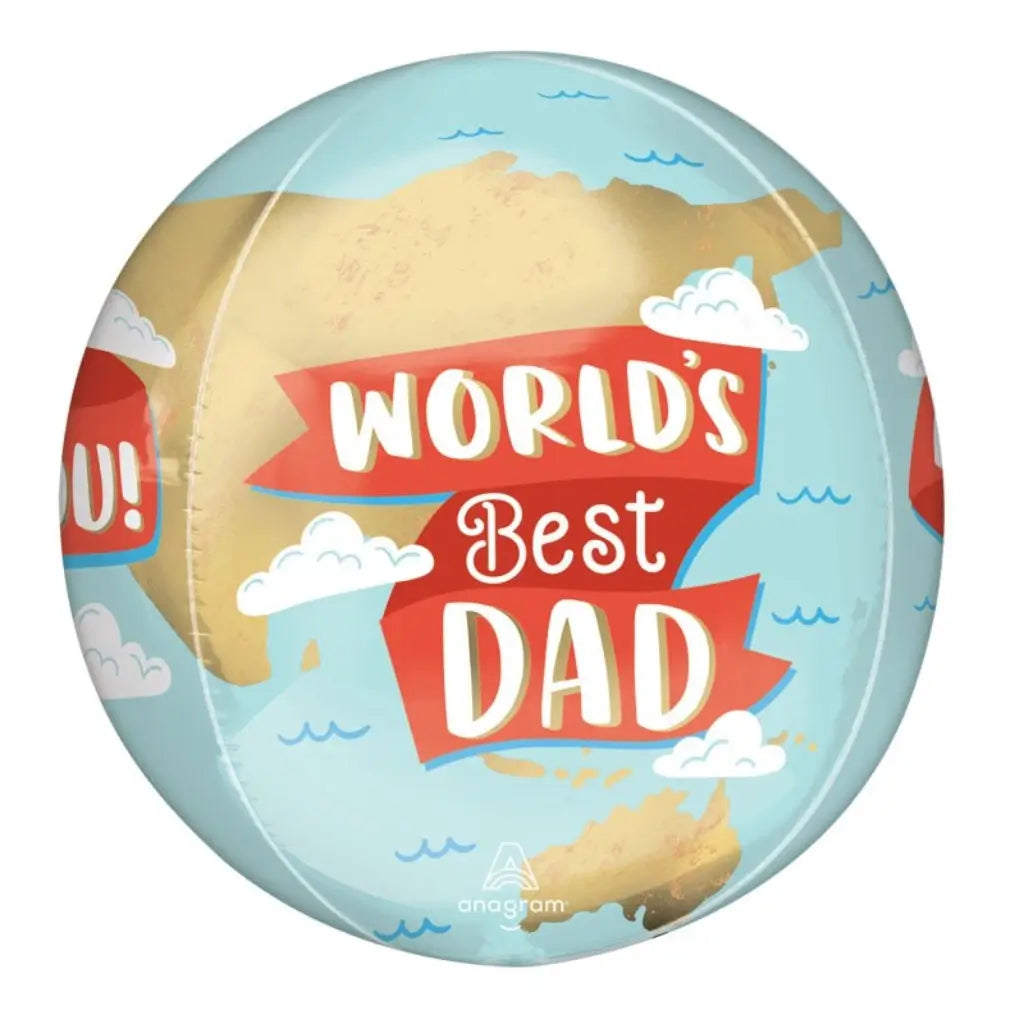 Orbz XL World's Best Dad spherical foil balloon.