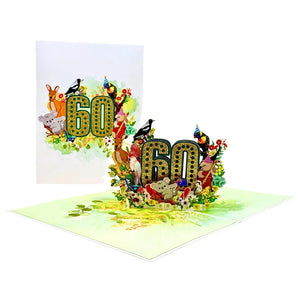 3D pop up birthday card native garden Australia age 60