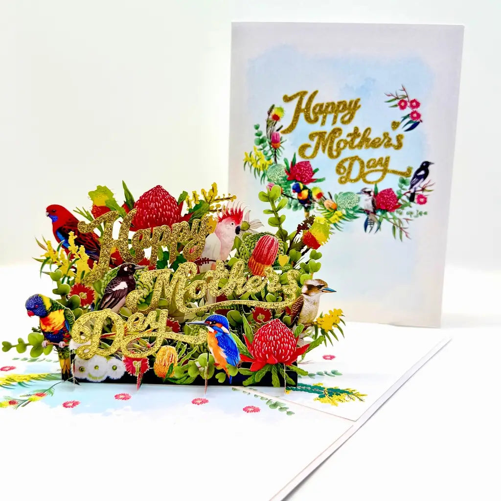 Happy Mother’s Day gold lettering pop up card