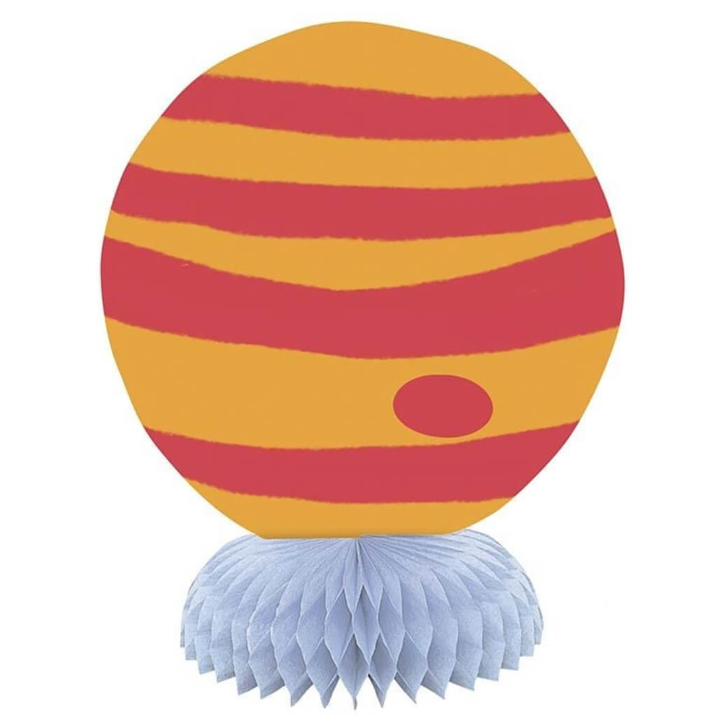 Pack of 3 Outer Space Honeycomb Table Centrepiece Decorations - Rocketship, Blue & Red Planets