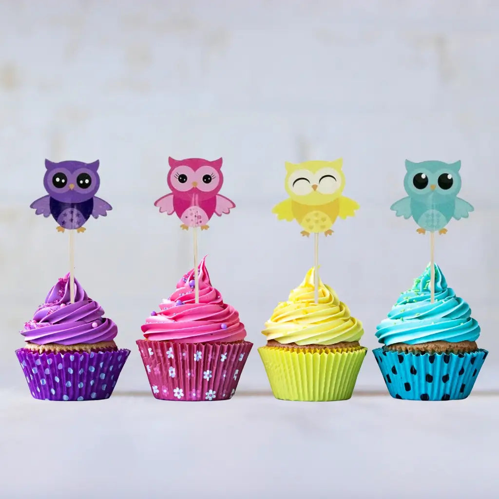 Owl Cupcake Picks 8pk