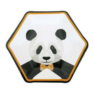 large Hexagonal Panda Bear Paper Plates 23cm 8pk